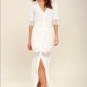 Amuse Society Ivory Lace Maxi Dress Small